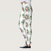 Leggings Aquarelle Tropical Floral Exotic Beach Time (Gauche)