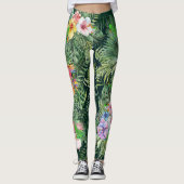 Leggings Aquarelle tropicale de la grenouille à écailles ro (Devant)