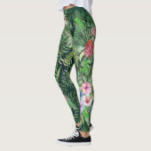 Leggings Aquarelle tropicale de la grenouille à écailles ro (Gauche)