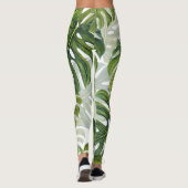 Leggings Aquarelle tropicale de Monstera verte (Dos)