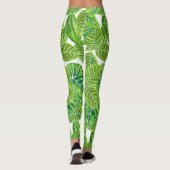 Leggings Aquarelle tropicale feuille design motif (Dos)
