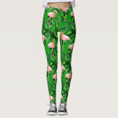 Leggings Aquarelle tropicale Flamant rose (Devant)