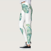 Leggings Aquarelle tropicale Florale et verte (Gauche)