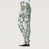 Leggings Aquarelle tropicale Oasis moderne Feuille Motif (Gauche)