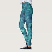 Leggings Aquarelle Turquoise bleue Abstraction (Gauche)
