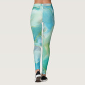 Leggings Aquarelle Turquoise Géométrique (Dos)