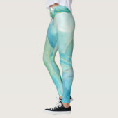 Leggings Aquarelle Turquoise Géométrique (Gauche)
