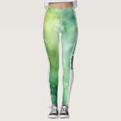 Leggings Aquarelle vert citron PERSONNALISER (Devant)