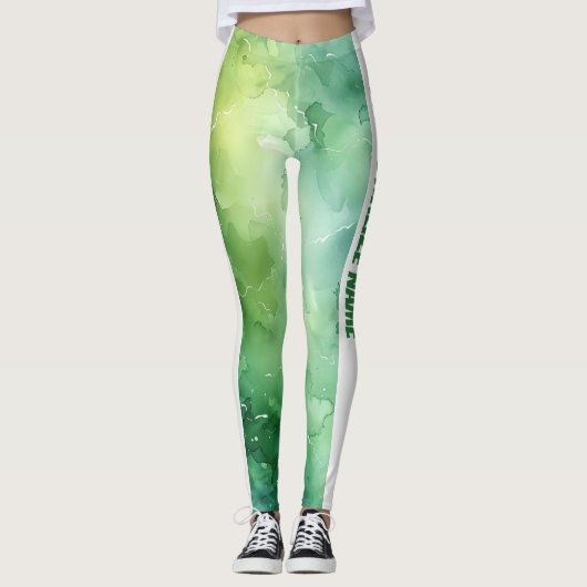 Leggings Aquarelle vert citron PERSONNALISER (Devant)