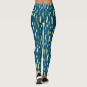 Leggings Aquarelle verte Abstrait Motif de pointes de bross (Dos)