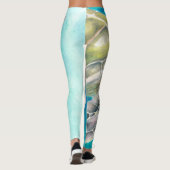 Leggings Aquarelle verte de la tortue marine (Dos)