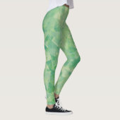 Leggings Aquarelle verte jaune luxueuse Art Abstrait (Droite)