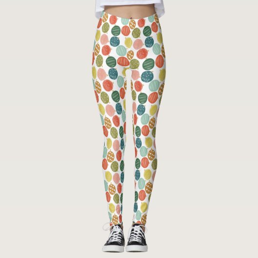 Leggings Aquarelle verte Motif de Noël (Devant)