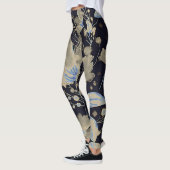 Leggings Aquarelle Vintage florale : Arrière - plan noir (Gauche)