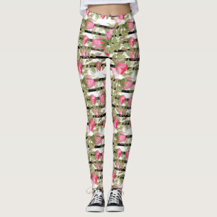 Leggings Aquarelle vintage roses roses roses roses roses ro