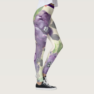 Leggings Aquarelle violette Florale