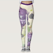 Leggings Aquarelle violette Florale (Devant)