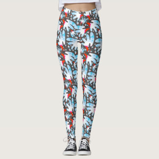 Leggings Aquarelle Visage d'oiseau - Vibrant, coloré Abstra