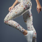 Leggings Aquarelle Whimsical de Yoga fleur sauvage