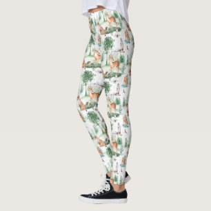 Leggings Aquarelle Woodland Baby Motif animal