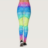 Leggings Aquarelles Abstraites colorées Trucs de brosse (Dos)