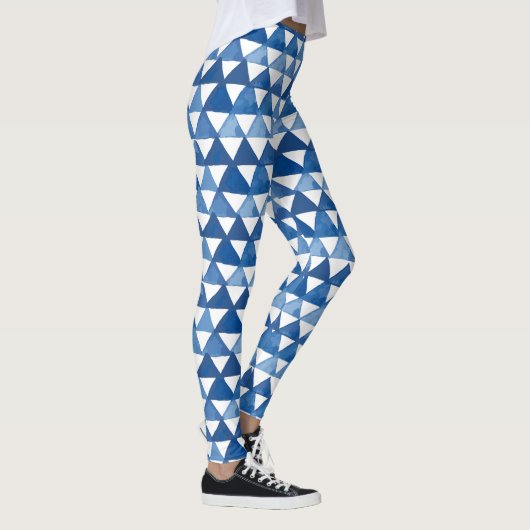 Leggings Aquarelles bleu triangles motif (Droite)