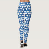 Leggings Aquarelles bleu triangles motif (Dos)
