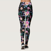 Leggings Aquarelles colorées Fleurs Motif (Dos)