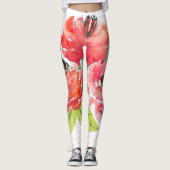 Leggings Aquarelles colorées mignonnes Fleurs (Devant)