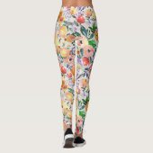 Leggings Aquarelles Couleurs mixtes Collage floral (Dos)