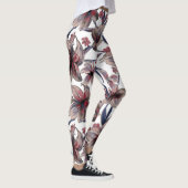 Leggings Aquarelles Crimson Floral sur blanc (Droite)