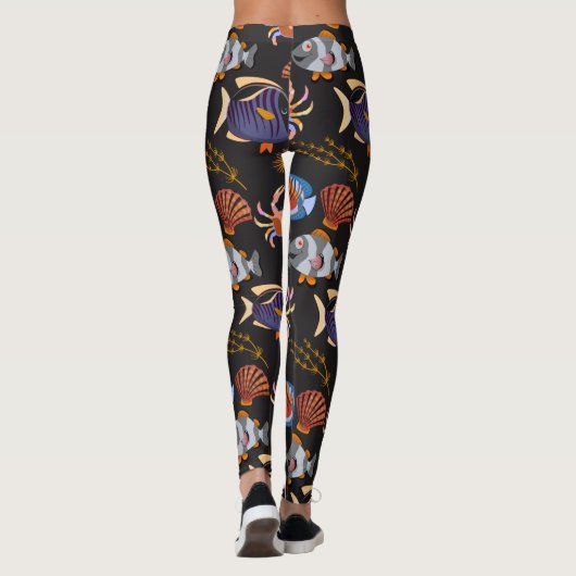 Leggings Aquatic animals pattern | ocean underwater life 11 (Dos)