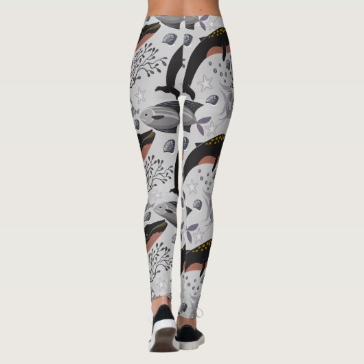 Leggings Aquatic animals pattern | ocean underwater life 22 (Dos)