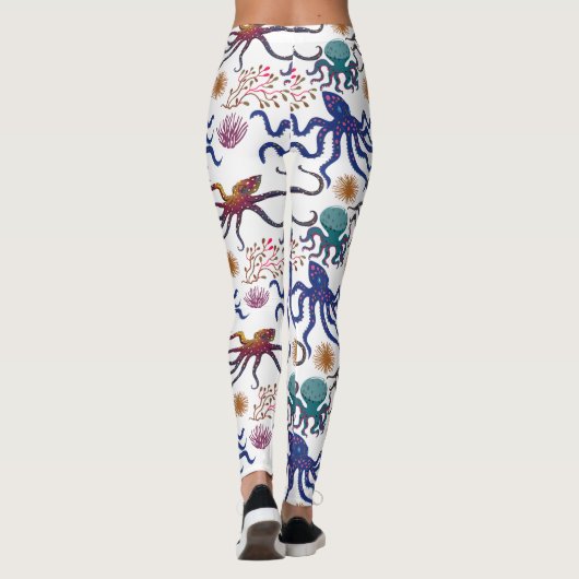 Leggings Aquatic animals pattern | ocean underwater life 27 (Dos)