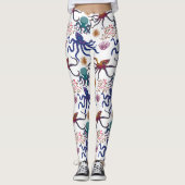 Leggings Aquatic animals pattern | ocean underwater life 27 (Devant)