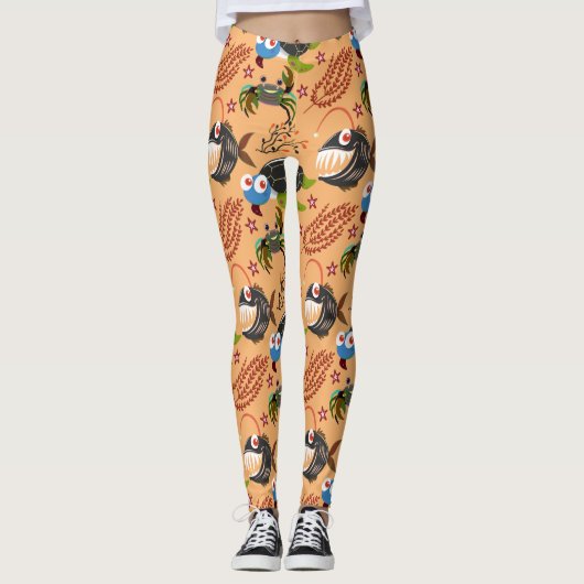 Leggings Aquatic animals pattern | ocean underwater life 32 (Devant)