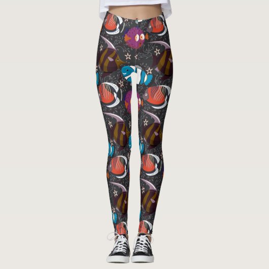 Leggings Aquatic animals pattern | ocean underwater life 43 (Devant)