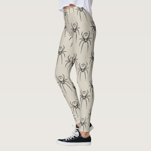 Leggings Araignée - Bone White et Bat Black (Gauche)