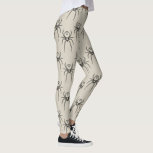 Leggings Araignée - Bone White et Bat Black