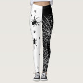Leggings Araignée noire et blanche (Devant)
