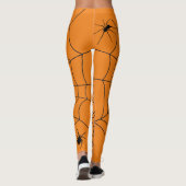 Leggings Araignées d'Halloween sur Cobweb Orange Black (Dos)