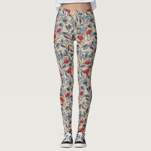Leggings Arbre à framboises rouges, William Morris (Devant)