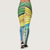Leggings Arbre Abstrait et Dessin Géométrique Peints à la M (Dos)