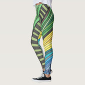 Leggings Arbre Abstrait et Dessin Géométrique Peints à la M (Gauche)