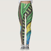Leggings Arbre Abstrait et Dessin Géométrique Peints à la M (Devant)