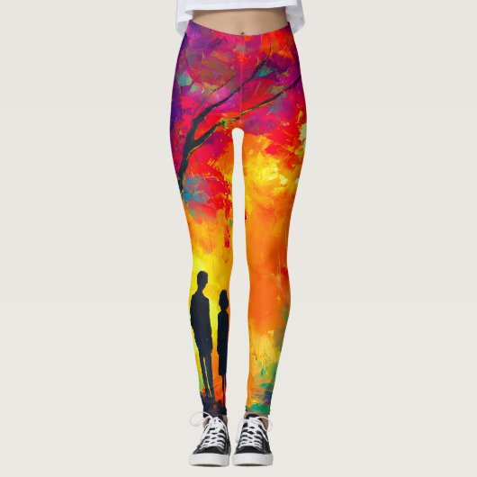 Leggings Arbre coloré d'amour (Devant)