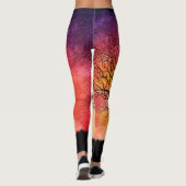 Leggings Arbre de coucher du soleil de la vie (Dos)