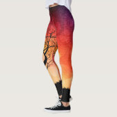 Leggings Arbre de coucher du soleil de la vie (Gauche)