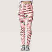 Leggings Arbre de Noël blanc et rouge Motif long (Devant)