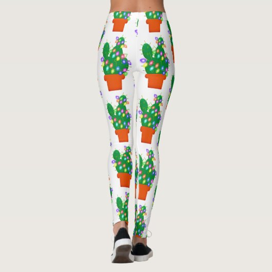 Leggings arbre de Noël de cactus (Dos)